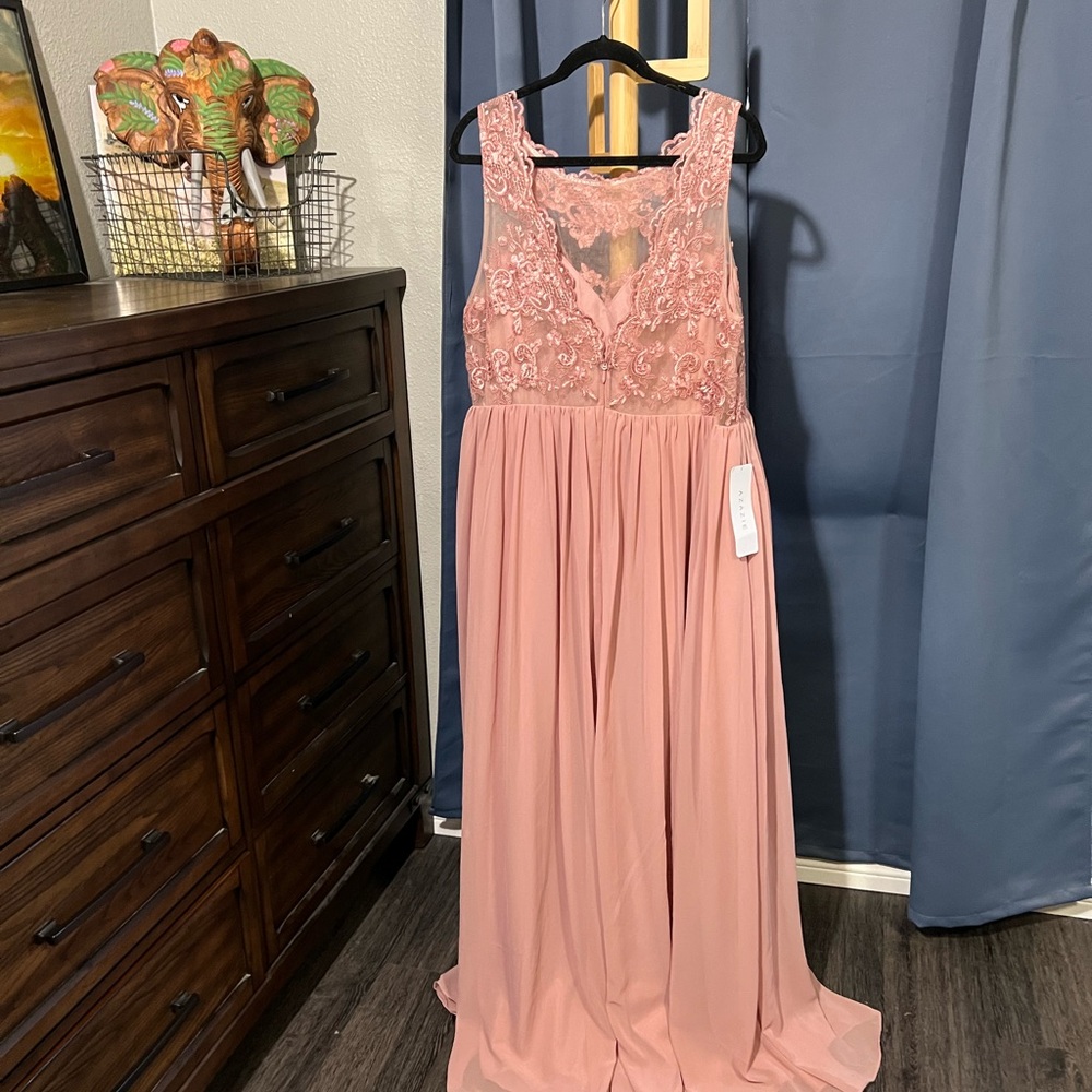 Azazie Dusty Rose Lace Formal Dress - Picture 2 of 7
